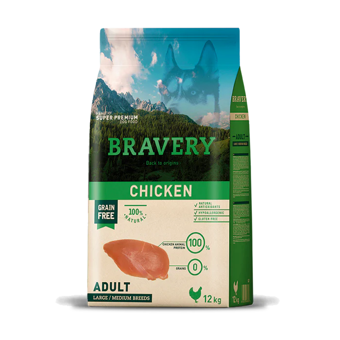 BRAVERY Poulet - Chien adulte (moyennes/grandes races)