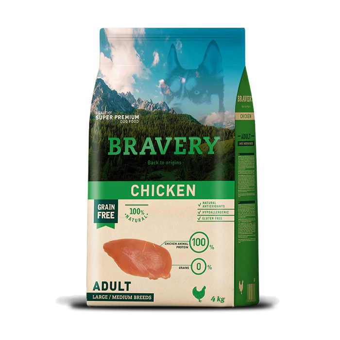 BRAVERY Poulet - Chien adulte (moyennes/grandes races)