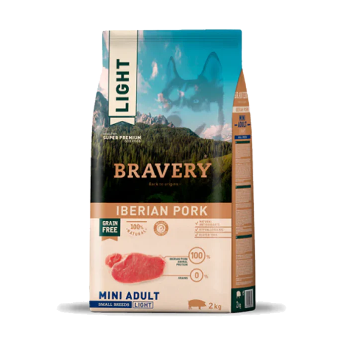 BRAVERY Porc ibérique allégé - Chien adulte (petites races)