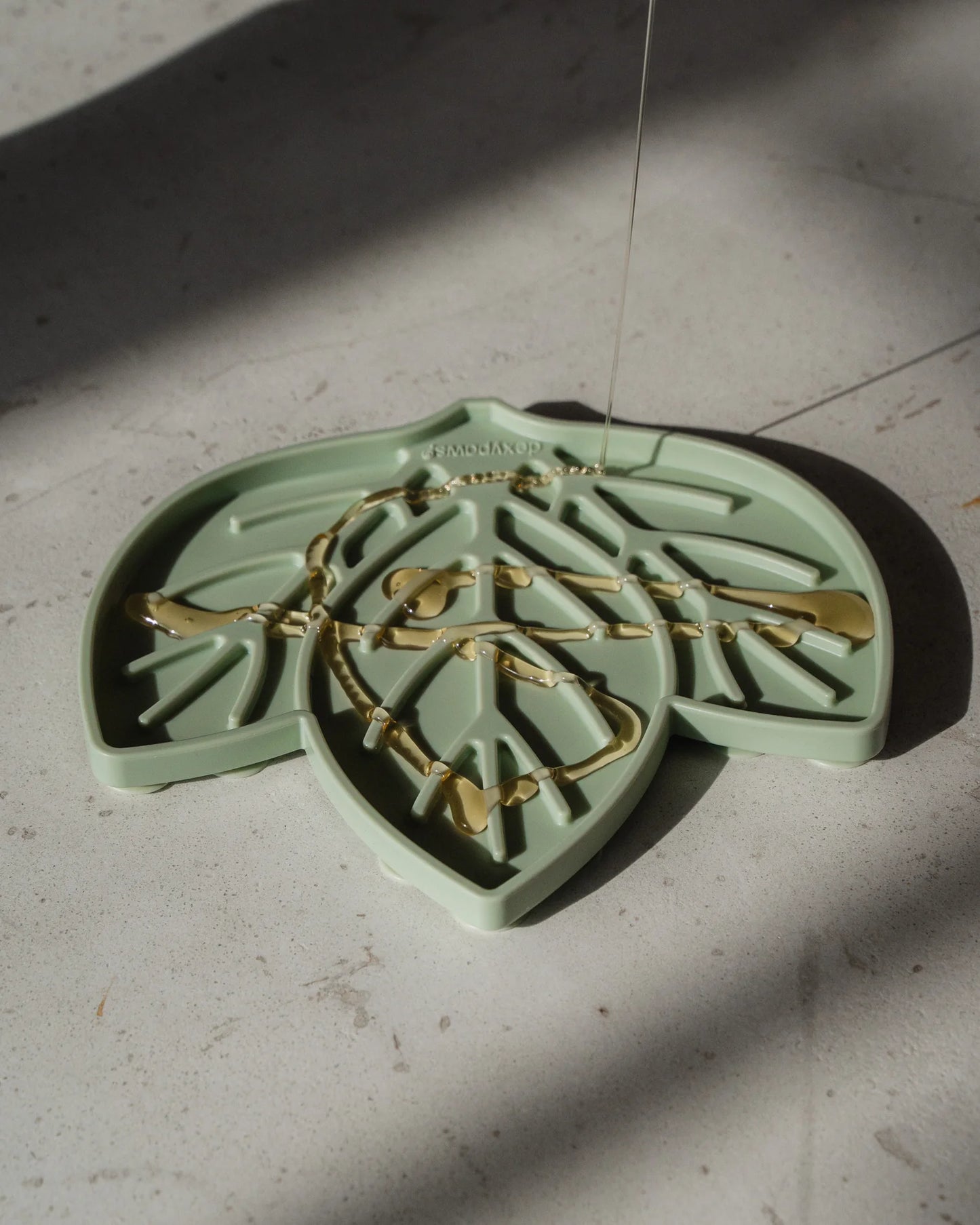 Tapis à lécher feuille verte