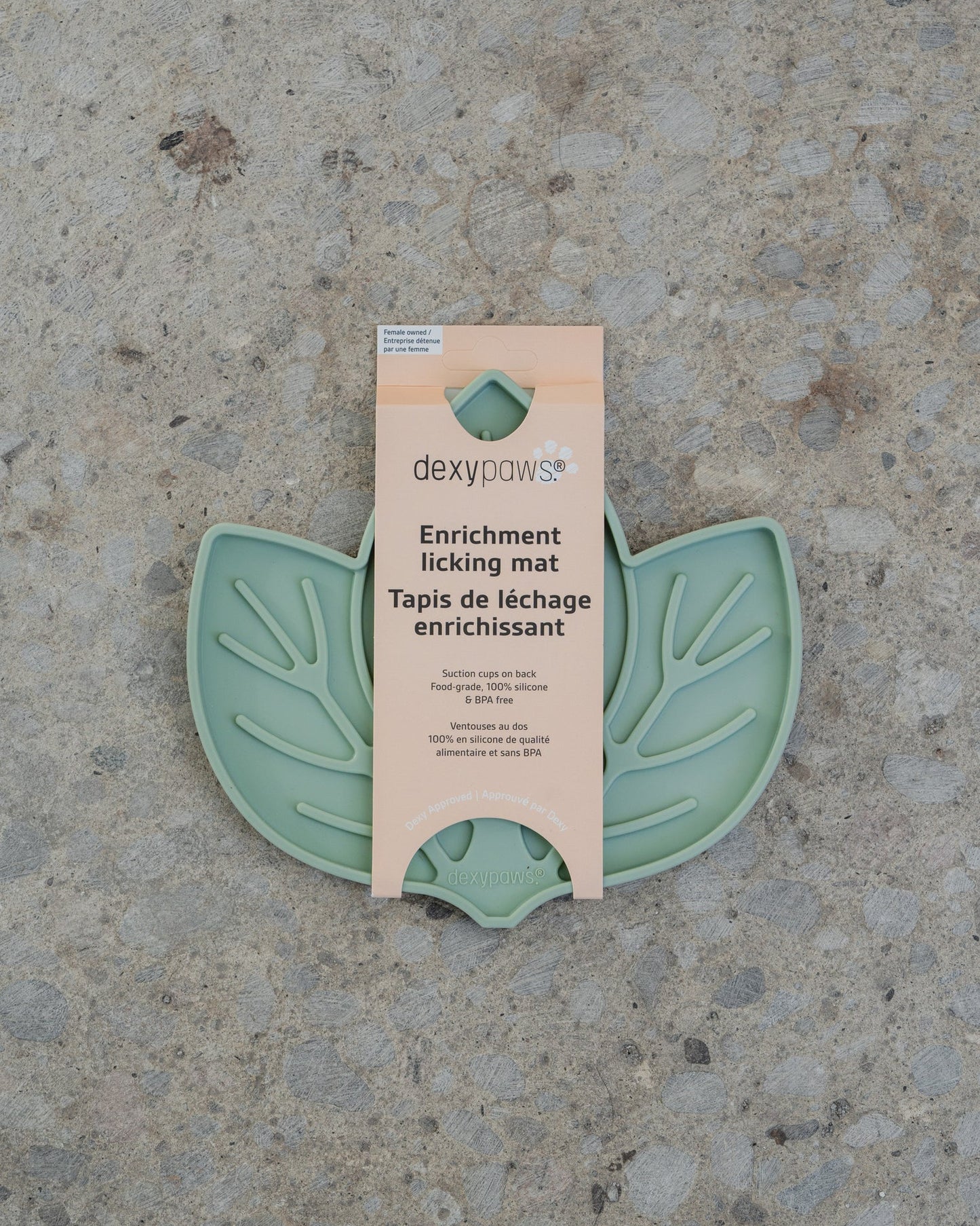 Tapis à lécher feuille verte