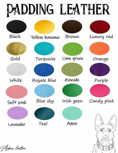 Collier matelassé avec poignée en cuir 1.5''