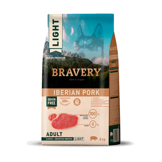BRAVERY Porc ibérique allégé - Chien adulte (grandes/moyennes races)