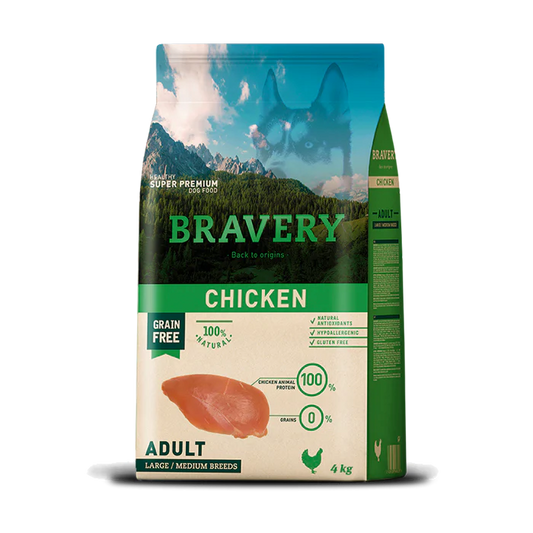 BRAVERY Poulet - Chien adulte (moyennes/grandes races)