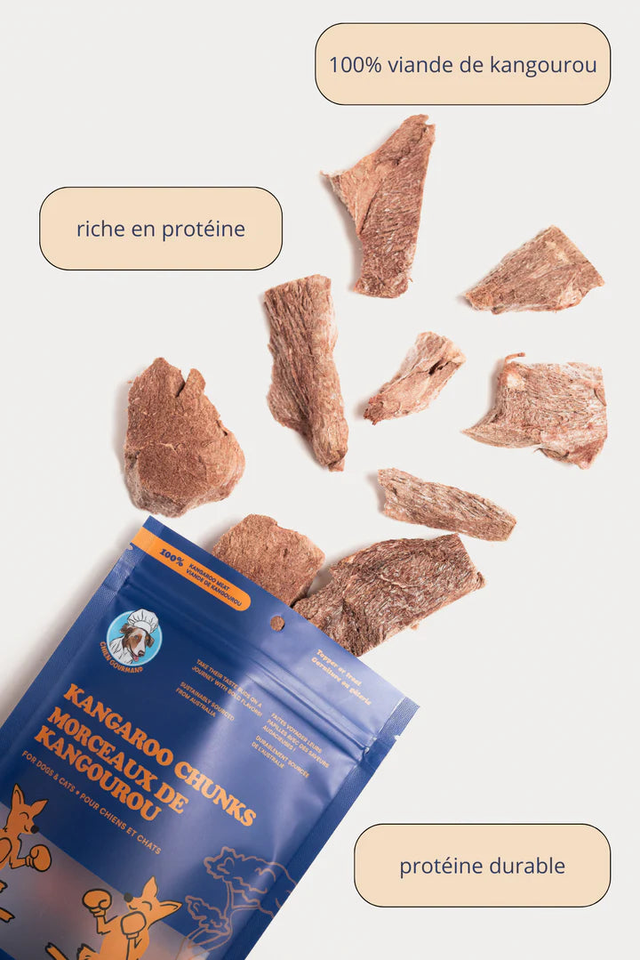 Morceaux kangourou lyophilisés