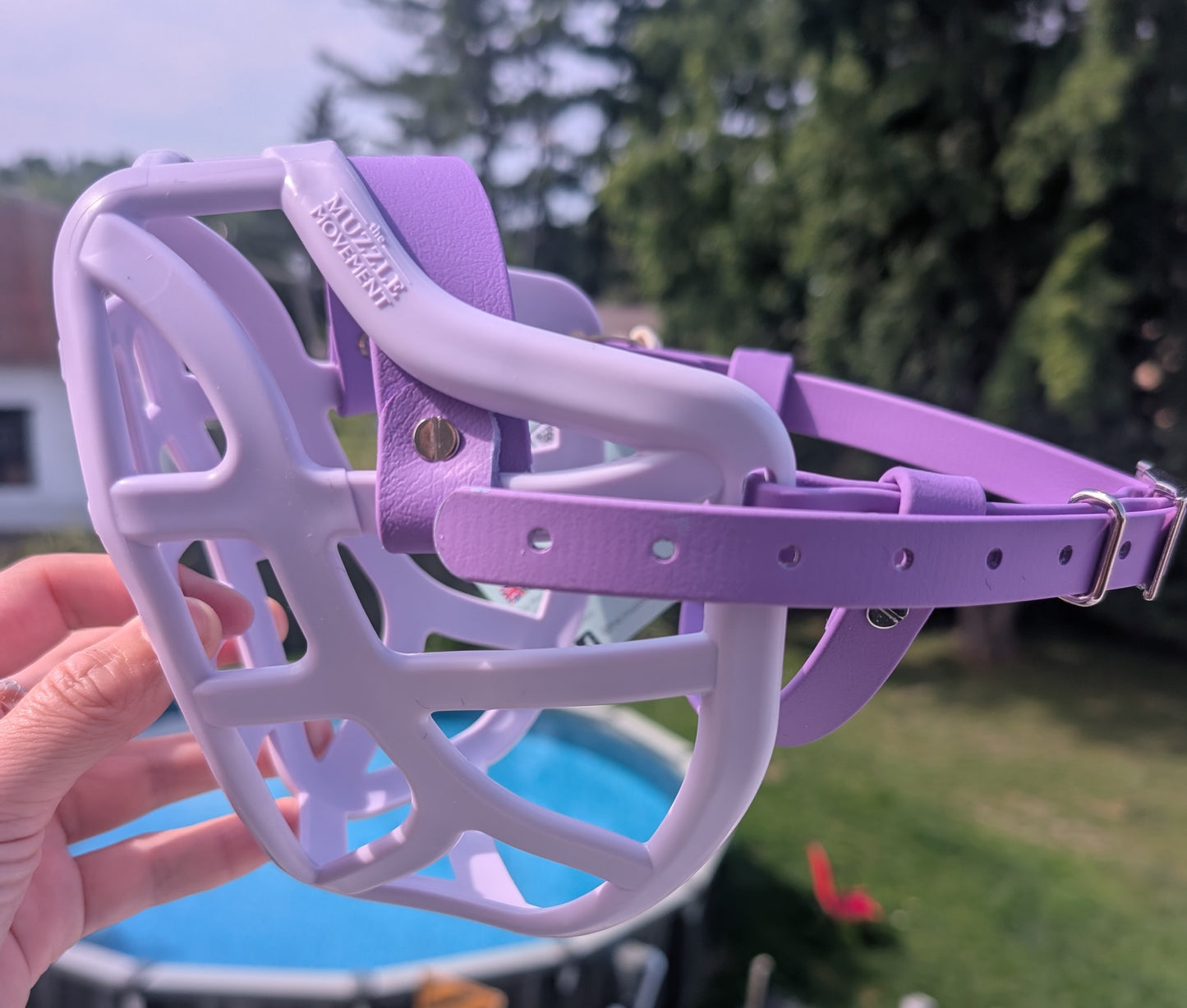 Muselière modèle Pippa Lilas avec biothane violet