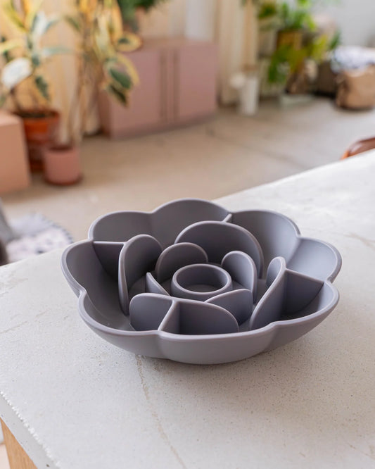 Bol ralentisseur fleur grise