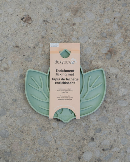 Tapis à lécher feuille verte