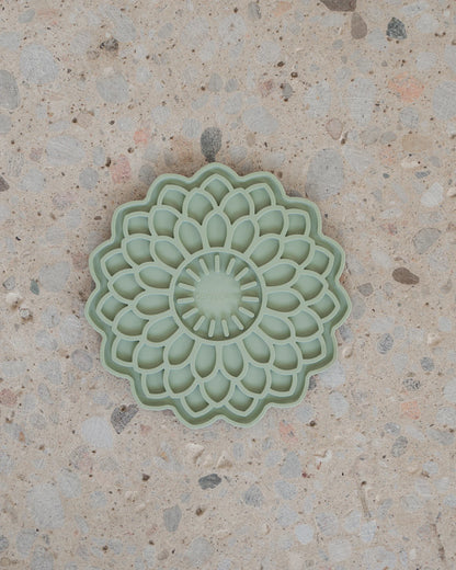 Tapis à lécher fleur verte