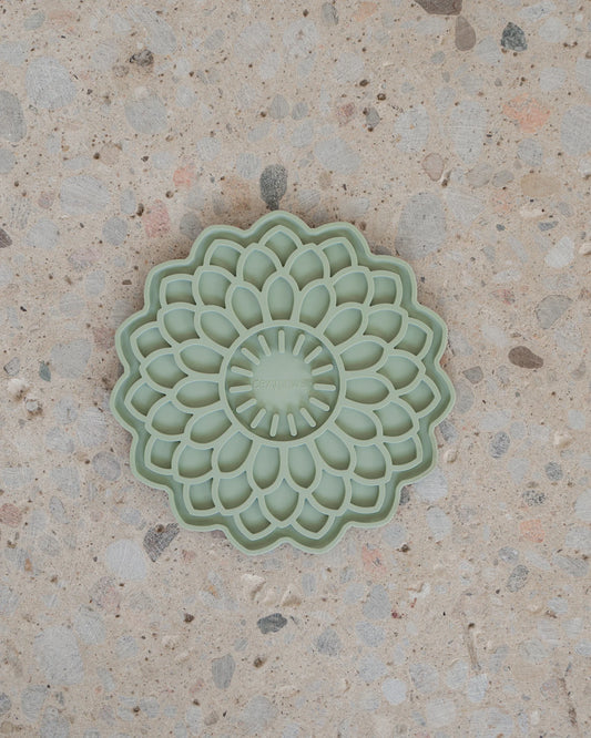 Tapis à lécher fleur verte