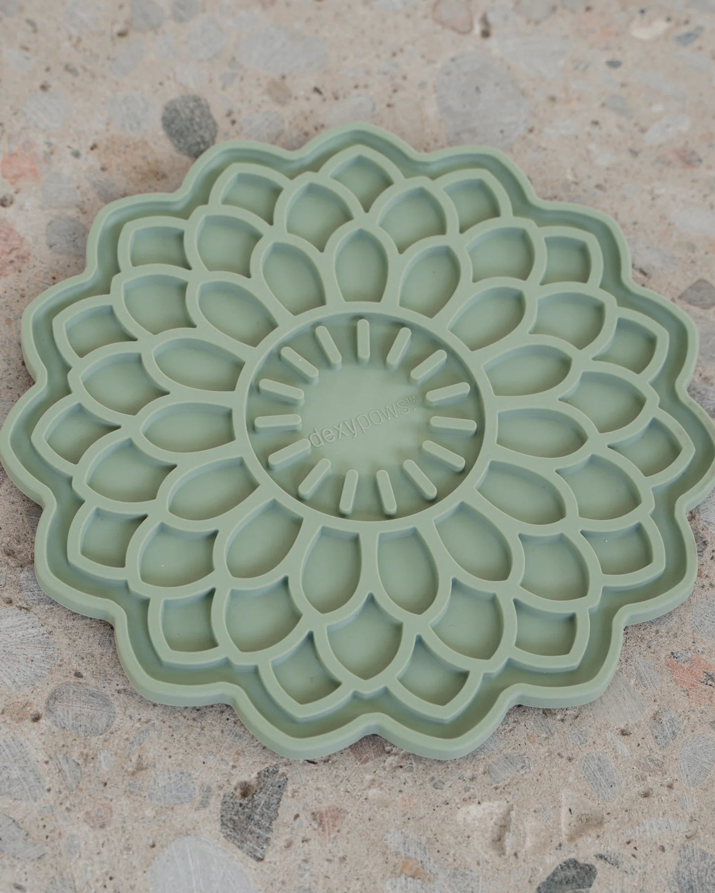Tapis à lécher fleur verte