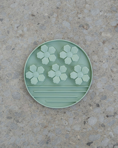 Tapis de fouille / tapis à lécher fleur verte