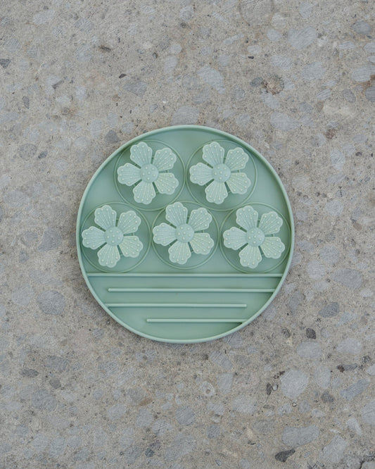 Tapis de fouille / tapis à lécher fleur verte