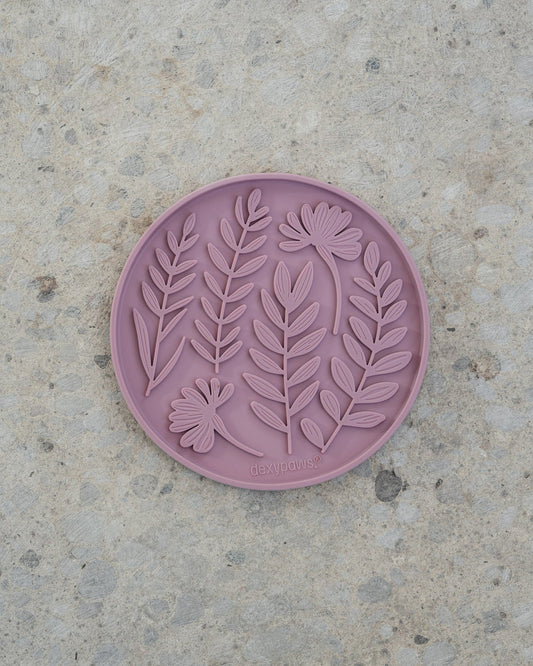 Tapis à lécher jardin rose